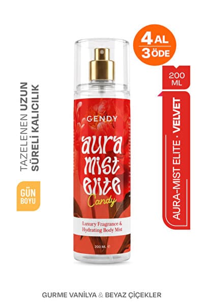 GENDY Aura Mist Elite - CANDY Body Mist, Parfümlü Vücut Spreyi 200 ML
