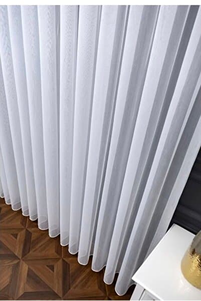 CY HOME Bambu Düz Tül Perde Ütü İstemez 1/3 Sık Pile