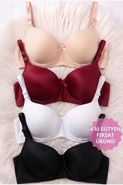 CHOCHO Kadın Balenli Dolgusuz 4'lü Sütyen Takımı