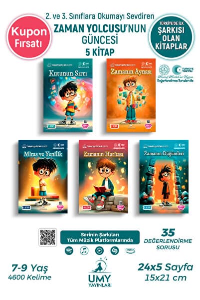 UMY Yayınları Zaman Yolcusu’nun Güncesi Serisi - Tarihi Sevdiren - 2. Sınıf Çocuk Kitabı Serisi - 5 Kitap