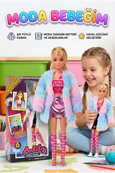 Tıfıl Toys Anlily Fashion Leader Moda Bebeği Renkli Saçlı- Trend Kıyafetli ve Aksesuarlı Oyuncak Bebek