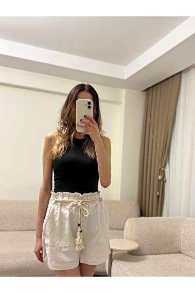 B & B Boutiquee Keten karışımlı şort