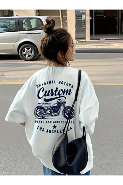 LELVANİ Unisex Custom Motor Baskılı Günlük Dijital Baskılı T-Shirt