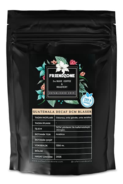 Friendzone 3rd Wave Coffee & Roastery Guatemala Decaf ( Kafeinsiz ) Dcm Blaser Yöresel Kahve 250 Gr