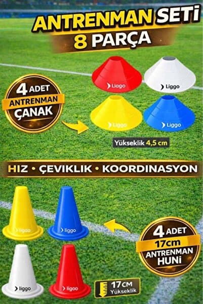Liggo 8 Parça Antrenman Hunisi Antrenman Çanağı Antrenman 17 Cm Huni Çanak Seti