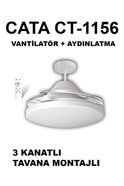 Cata CT-1156 DOLUNAY FAN LED IŞIKLI HAYALET PERVANELİ TAVAN VANTİLATÖRÜ