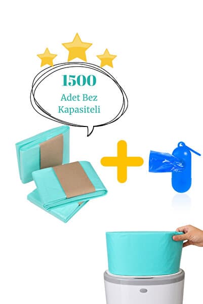 Korbell 16l Çöp Kutuları Ile Uyumlu - 3 Paket 1500 Adet Bebek Bezi Kapasiteli Paket Yerli Çöp Poşeti