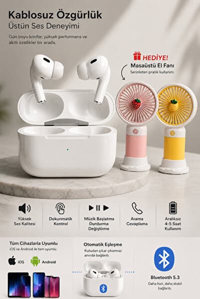 kawigo Pro2 iOS Androild Uyumlu Kulaklık TWS Kulakiçi Bluetooth Kulaklık Tüm Modellerle Uyumlu Kulaklık