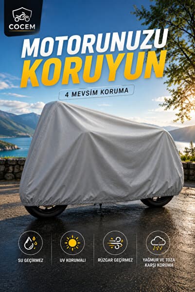 COCEM RKS Newlight 125 Pro Uyumlu Motosiklet Brandası Su Geçirmez UV Korumalı Gri