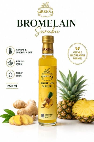 SİRKENA Bromelain Şurubu 250 ml – Ananas & Zencefil İçerikli Bitkisel Şurup