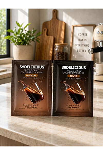 SODELICIOUS COFFEE TEA Sodelicious Shake & Make Gerçek Cold Brew Soğuk Kahve | Mix Collection (10 Medium Roast + 10 Dark Ro