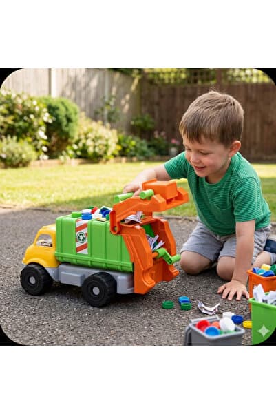 Zuzu Toys Plastik Büyük Boy Fonksiyonel Kasası Açılabilen Çöp Kamyonu 4005