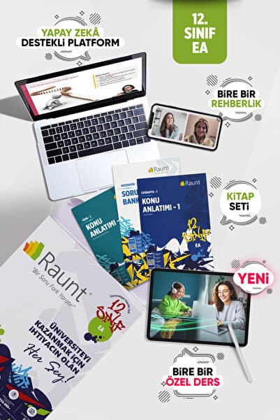 Raunt Premium YKS 2027 Eşit Ağırlık Hazırlık Seti - 30 Canlı Özel Ders + Birebir Sınav Koçluğu Yapay Zeka Destekli Dijital Platform ve 42 Parça Basılı Kitap Seti