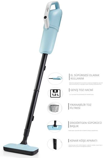 AR4087 Gırgır 2’si1 Arada 550W Dikey Elektrikli Süpürge, El Süpürgesi Özellikli, Yıkanabilir Filtre