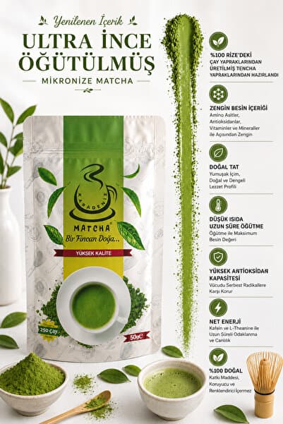 Karadeniz Matcha Saf Matcha 50 Gr (Yenilenen İçerik Ultra İnce Öğütülmüş %100 Yerli Matcha)