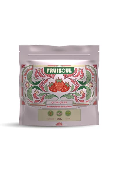FRUISOUL Çilek Cipsi - Dondurularak Kurutulmuş Freeze Dried Çıtır Çilek