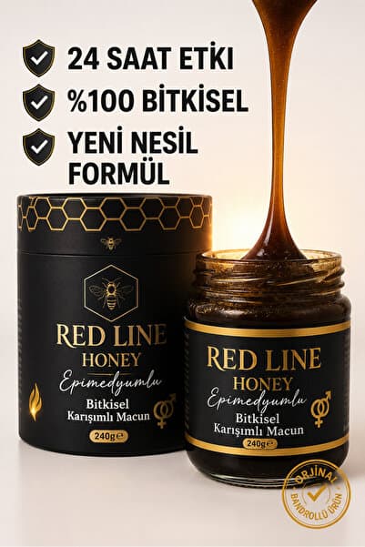 Red Line Bitkisel Propolis Kudret Narı Bal Ginsengli Bitkisel Karışımlı Mesir Atom Güç Kuvvet Macun 240 Gr