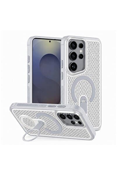 Zebana Samsung Galaxy S23 Ultra Uyumlu Kılıf CoolRing M-Safe Silikon Kılıf Gri