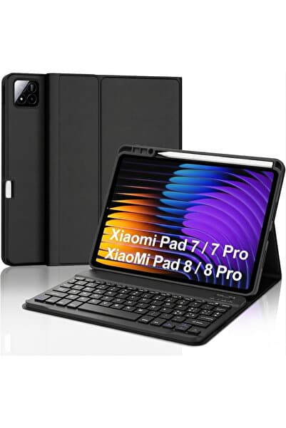 m.tk moveteck Xiaomi Mi Pad 7/7 Pro Mi Pad 8/8 Pro 11.2 inç Uyumlu Kalem Bölmeli Bluetooth Türkçe Q Klavyeli Tablet Kılıfı