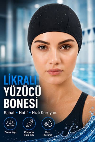 Likralı Yüzücü Bonesi – Deniz & Havuz İçin Esnek, Rahat, Hızlı Kuruyan Spor Bone