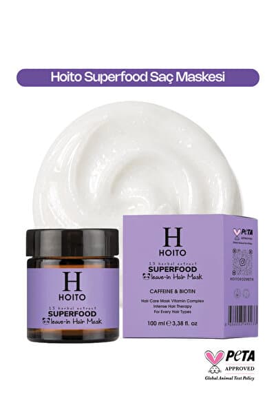 Hoito Superfood Leave-In Hair Mask (100 ml) - Besleyici & Onarıcı Durulanmayan Saç Bakım Maskesi