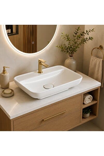 TURKUAZ Cerastyle Lal 60 Tezgah Üstü Çanak Lavabo 60x42 Cm (lavabo Tıpası Dahil)