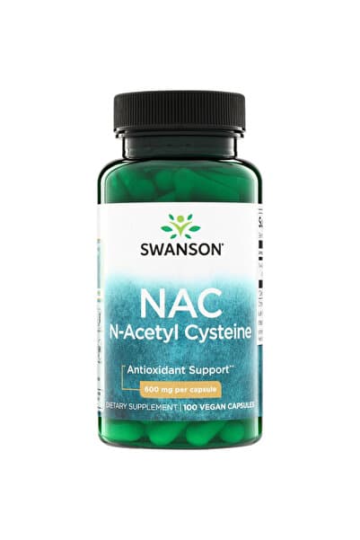 SWANSON N A C N-Acetyl Cysteine 600 mg 100 Vegan Kapsül Takviye Edici Gıda