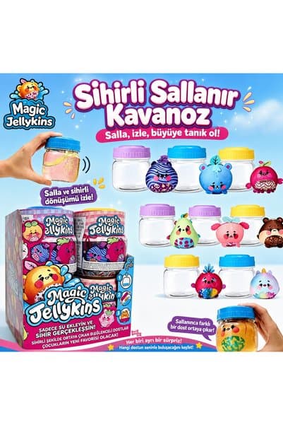 ŞOKİTO Magic Jellykins Sihirli Dönüşüm Kavanozu - Su Ekle, Çalkala, Sürpriz Peluş Oyuncak