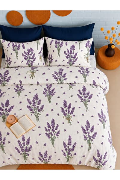 Sheri Home LAVANTA MODEL Çift Kişilik Nevresim (Yorgan Kılıfı+2 Adet Yastık Kılıfı)8886567