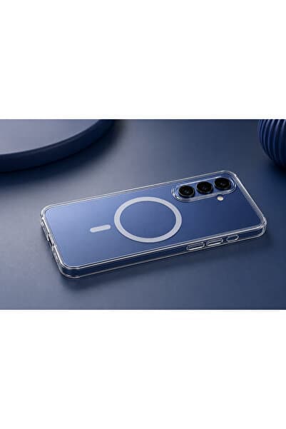 halkhouse Galaxy S26 Fe Sararmaz Şeffaf M-Safe Uyumlu Telefon Kılıfı Sert PC Darbe ve Çizilme Korumalı Kamera Koruyucu