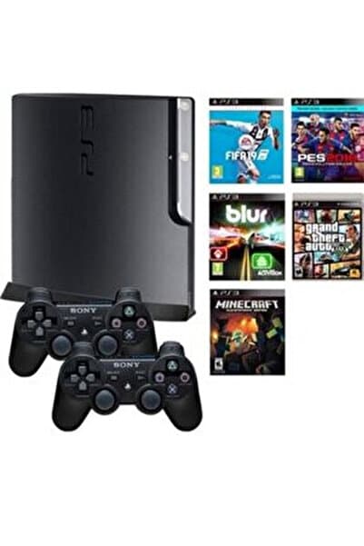 EA Ps3 slim 500 gb oyun konsolu + 2 kol + 30 ana oyun + 100 arcade oyun playstation 3