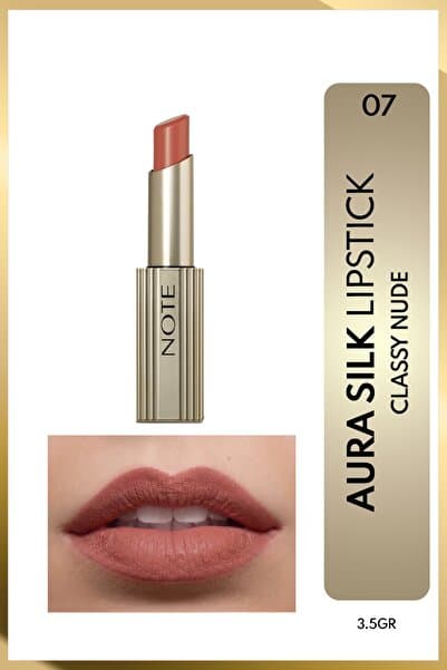 Note Cosmetics Aura Silk Lipstick 07 Classy Nude Kremsi Yarı Parlak Ruj - Nude