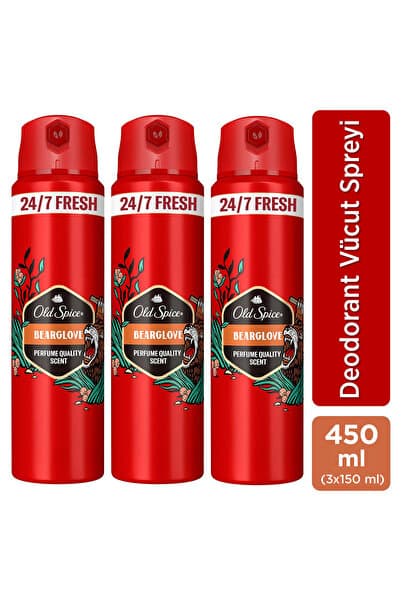 Old Spice Bearglove Erkek Sprey Vücut Deodorantı 150 ml x3