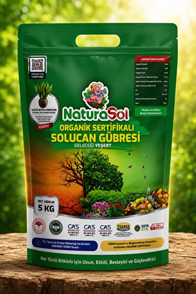 Naturasol ORGANİK SERTİFİKALI Solucan Gübresi 5 Kg - Sebze - Meyve, Bahçe,Balkon, Çiçekler ve Süs Bitkileriniz için