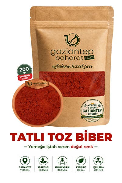 Gaziantep Baharat Kırmızı Tatlı Toz Biber 200 gr