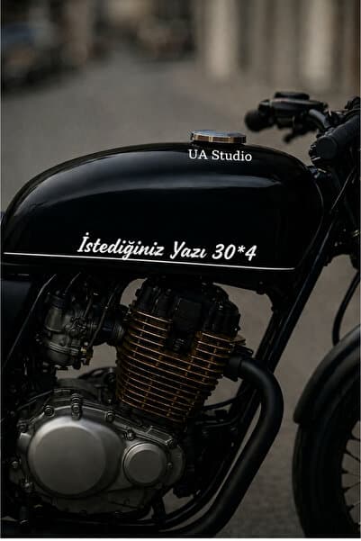 UA Studio Motorsiklet deposu yazı Sticker 30*3 beyaz araç oto motorsiklet uyumlu