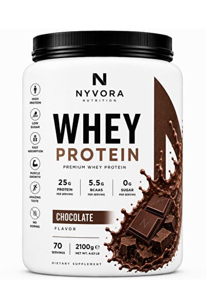 Nyvora Nutrition Nyvora Whey Protein Çikolata Aromalı 2100 Gr 70 Servis Protein Tozu