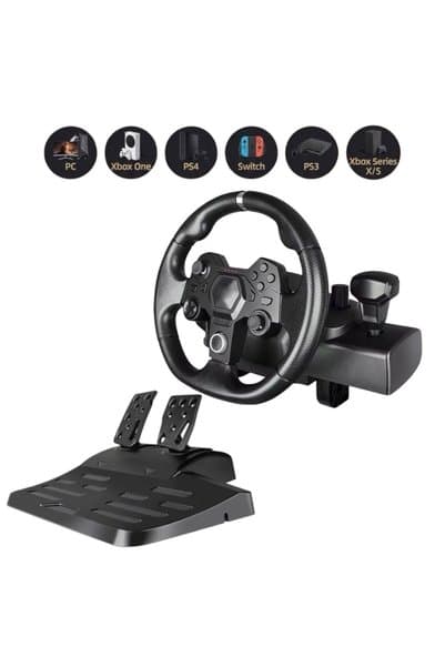 JOYCOR AP7 Oyuncu Direksiyon Seti PS4/PS3/Xbox One/Xbox 360/Switch/PC Uyumlu Titreşimli