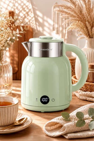 PREMIER PRK 2516E Paslanmaz Çelik Hazneli Dijital Göstergeli Su Isıtıcısı Cool Touch Kettle