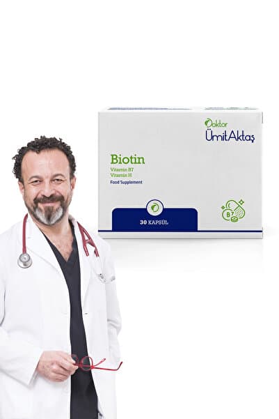 Dr. Ümit Aktaş Biotin 5000mcg D-Biotin (B7 - Vit.H) Saç Vitamini Güçlendirici Takviye 30 kapsül