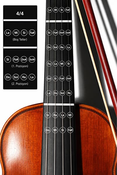 happypotam 4/4 tam boy keman-nota-etiket-kolay öğrenme-sticker-klavye-çıkartma-violin-keman aksesuar