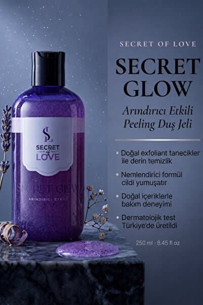 SECRET OF LOVE Secret Glow Tanecikli Peeling Duş Jeli Arındırıcı ve Rahatlatıcı Etki 250 ml