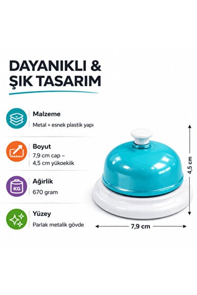 Genel Markalar ZET Zeka Oyun-Resepsiyon-Restoran Zili Kaliteli Malzeme ve Ses 7,9x4,5 cm