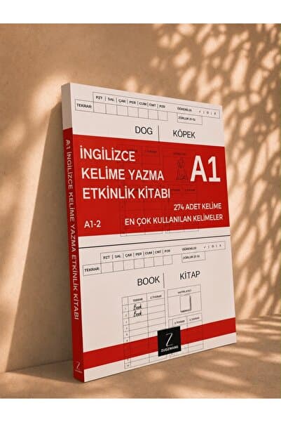 ZUGZWANG A1 İngilizce Takip Sistemli Kelime Yazma Kitabı | Sıfırdan Analizli Kalıcı Kelime Öğrenim Kitabı İngilizce Öğreten A1