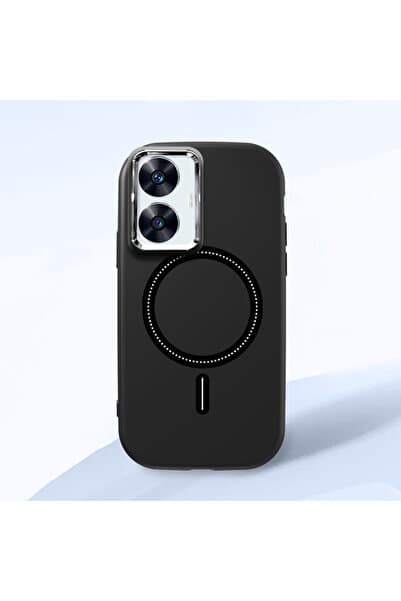 SLIMFELT Realme C55 Uyumlu Yüksek Kalite Sade Düz Renk Daire Desenli Kılıf
