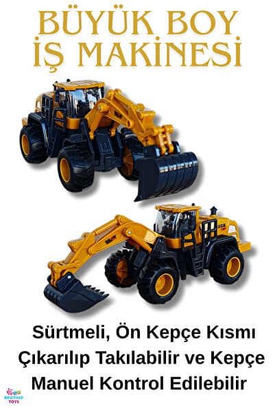 Brother Toys Oyuncak Ekskavatör Kepçe Oyuncak Iş Makinesi Sürtmeli 22 Cm.