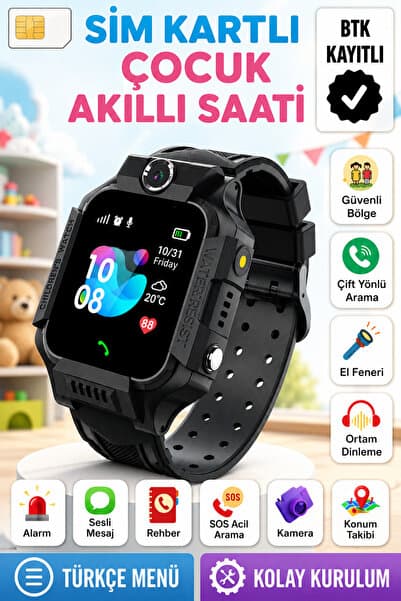 L'eDoren Akıllı Çocuk Saati Uyumlu Sim Kartlı Ve Lbs Konum Özellikli Kayıtlı Sesli Görüşme Canlı Takip