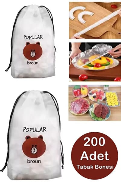 AYGÖREN HOME 200 Adet Pratik Tazeliği Koruyan Tencere Ve Tabak Bonesi | Çok Amaçlı Kapak Gıda Bonesi