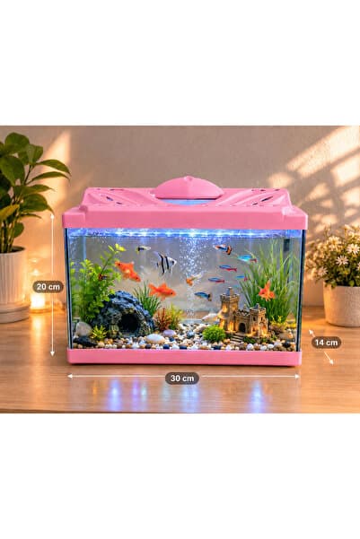 PKR Akvaryum 30 cm 7 litre pembe