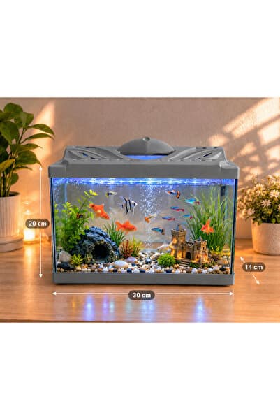 PKR Akvaryum 30 cm 7 litre gri